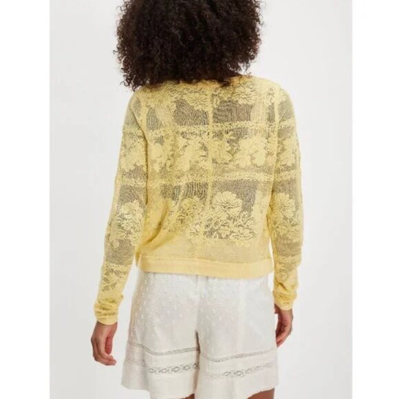 FREE PEOPLE NWT Lover Cardigan / Lemon Marimba - Picture 2 of 6